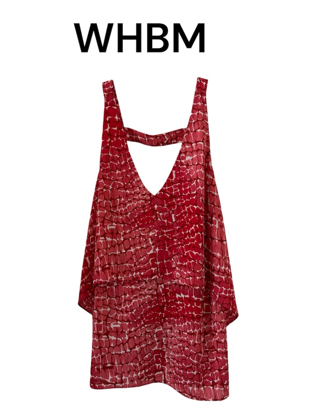 WHBM Red Patterned Sleeveless Tunic M